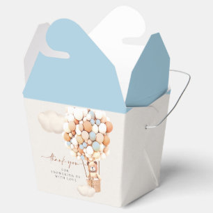 Bear Balloons Blue Brown Cream Favour Box