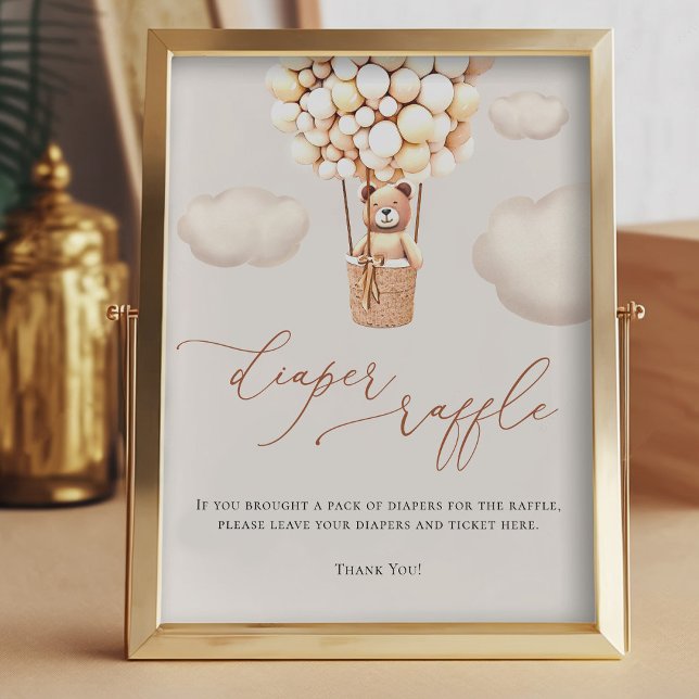 Bear Balloons Diaper Raffle Sign (Creator Uploaded)