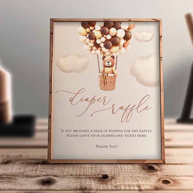 Bear Balloons Diaper Raffle Sign (Creator Uploaded)