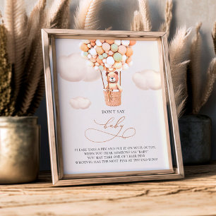 Bear Balloons - Don't say BABY - Sign