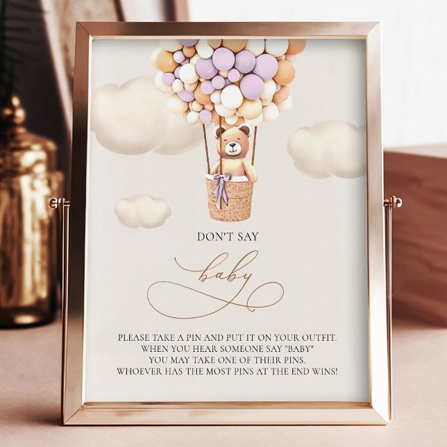 Bear Balloons - Don't say BABY - Sign (Creator Uploaded)