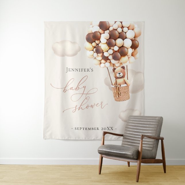 Bear Balloons Gender Neutral Tapestry (In Situ)