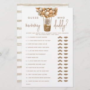 Bear Balloons Modern Gender neutra Shower Game