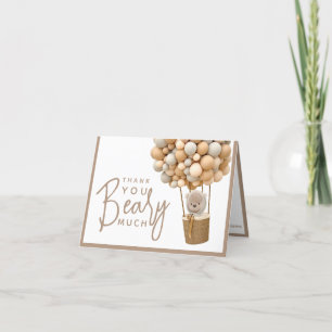 Bear Balloons Modern Gender neutral Baby Shower  Thank You Card