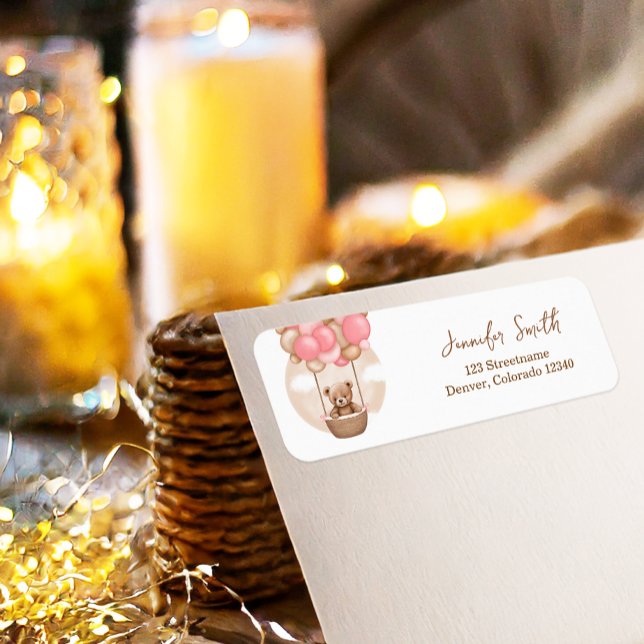 Bear Balloons Pink Boho Bearly Wait Baby Shower  (Creator Uploaded)