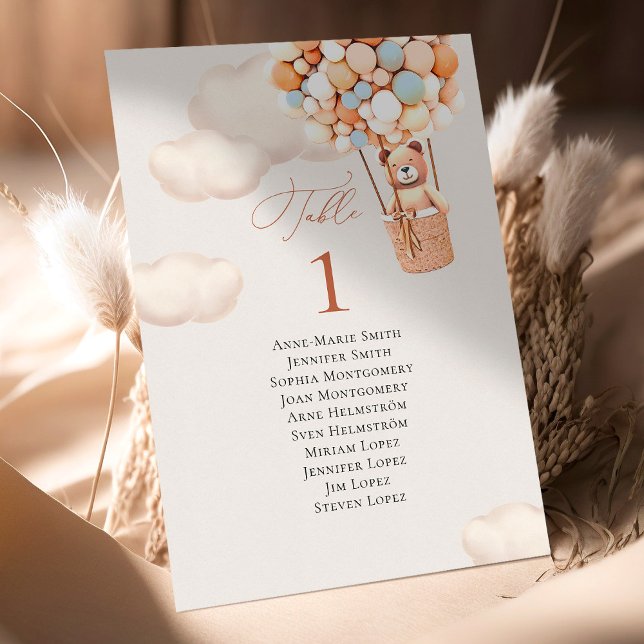 Bear Balloons Table Number and Guest Names (Creator Uploaded)