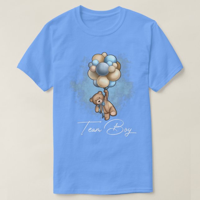 Bear Balloons Team Boy Team Girl Baby Gender Revea T-Shirt (Design Front)