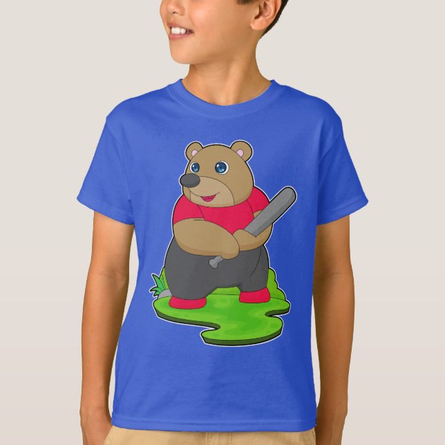 Bear Baseball Baseball bat T-Shirt (Front)