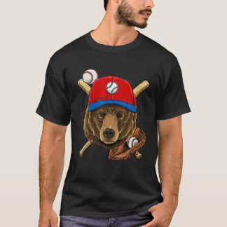 Bear Baseball Bear Lovers Baseball Player T-Shirt