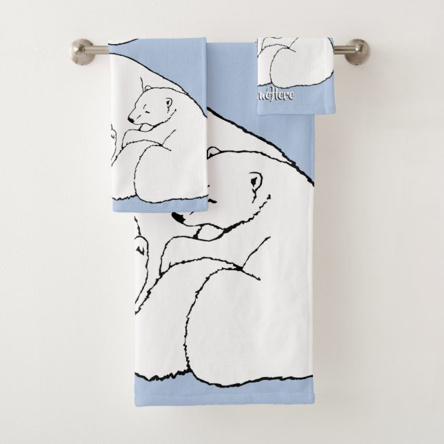 Bear Bath Towel Set Custom Bear Cubs Towels (Insitu)