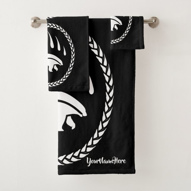 Bear Bath Towel Set Custom Tribal Bear Towels (Insitu)