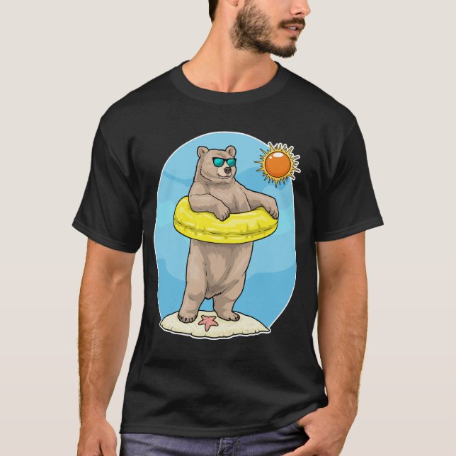 Bear Beach Inflatable float Summer T-Shirt (Front)