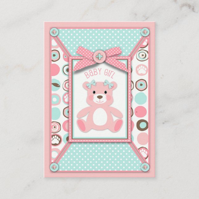 Bear Bear Girl Reminder Notecard (Front)
