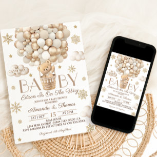 Bear Bearly Wait Winter Baby Shower Invitation