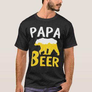 Bear Beer Walking Happy  Daddy Grandpa Papa Beer T-Shirt