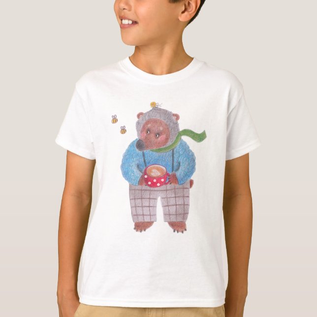 Bear, bees and cappuccino T-Shirt (Front)