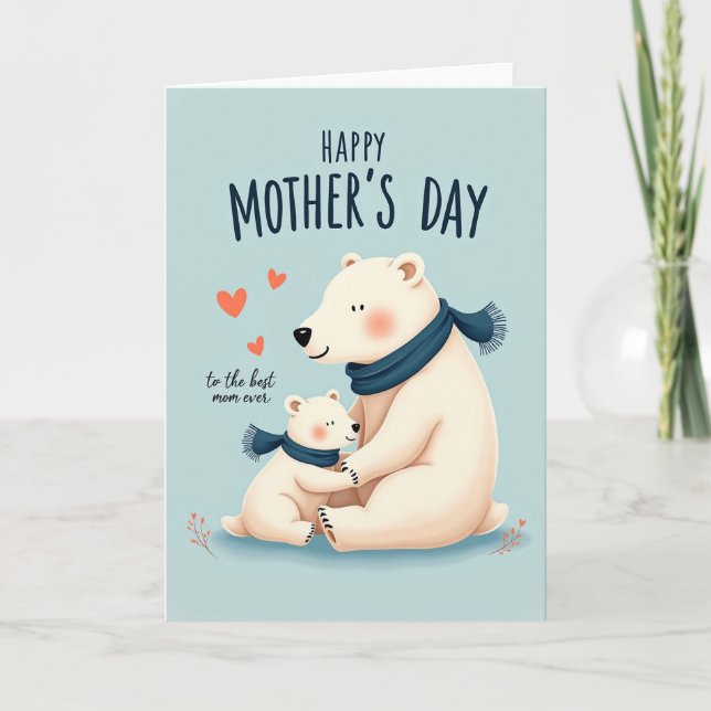 Bear Best Mum Ever Day Card (Front)