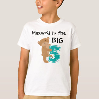 Bear Big FiveCustomizable Birthday T-shirt