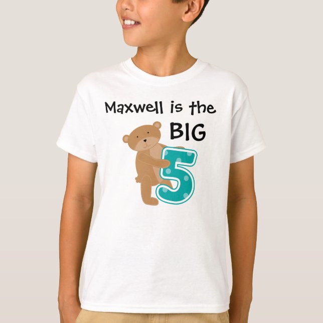 Bear Big FiveCustomizable Birthday T-shirt (Front)
