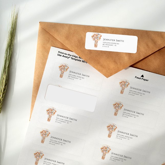 Bear Blue and Pink Balloons Baby Shower Label (Creator Uploaded)