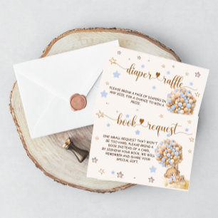 Bear Blue Books for Baby & Diaper Raffle Enclosure Card