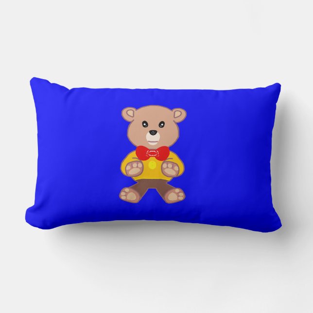 Bear Blue Lumbar Cushion (Front)