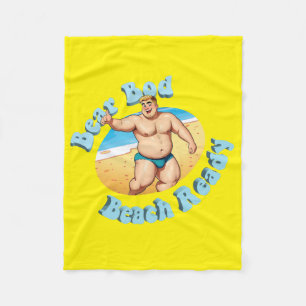 Bear Bod, Beach Ready! No. 12 Fleece Blanket