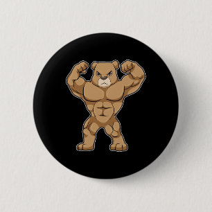 Bear Bodybuilder Bodybuilding Sports  6 Cm Round Badge
