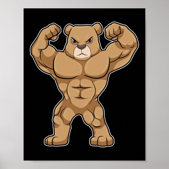 Bear Bodybuilder Bodybuilding Sports  Poster (Front)