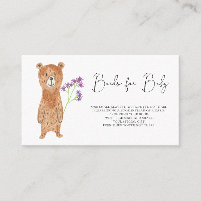 Bear books for baby ticket enclosure card (Front)