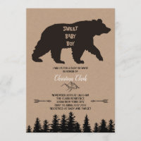 Bear Boy Baby Shower Rustic Woodland Kraft