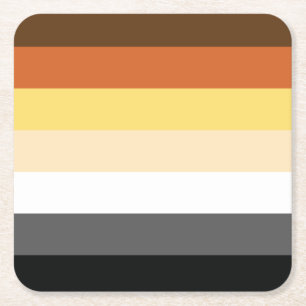 Bear Brotherhood Pride Flag Design Stripes Square Paper Coaster