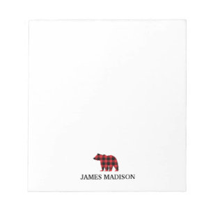 Bear Buffalo Check Notepad
