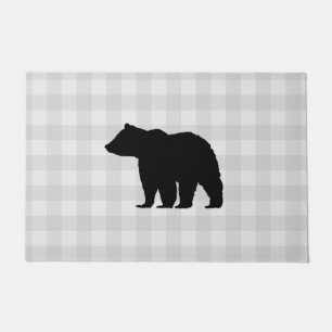 Bear Buffalo Check Pattern Autumn Doormat