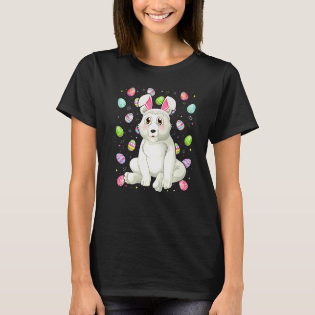 Bear Bunny Easter Egg  Funny Polar Bear Easter Sun T-Shirt (Front)