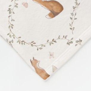 Bear Bunny Rabbit Fox Woodland Animals Forest Kids Fleece Blanket