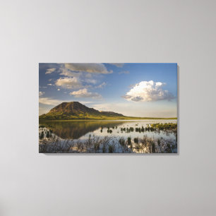 Bear Butte reflects into Bear Butte Lake near Canvas Print