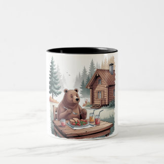 Bear Camping and Eating Mug