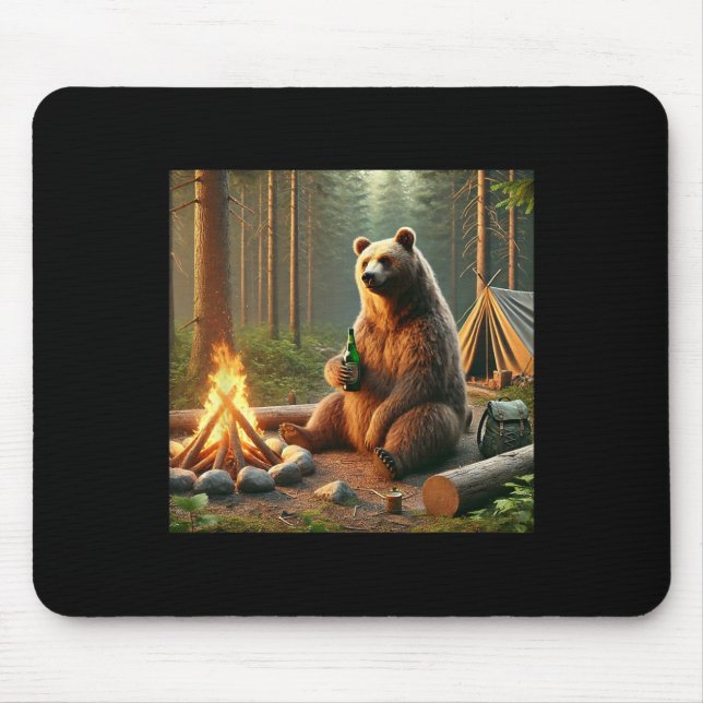 Bear Camping  Mouse Pad (Front)