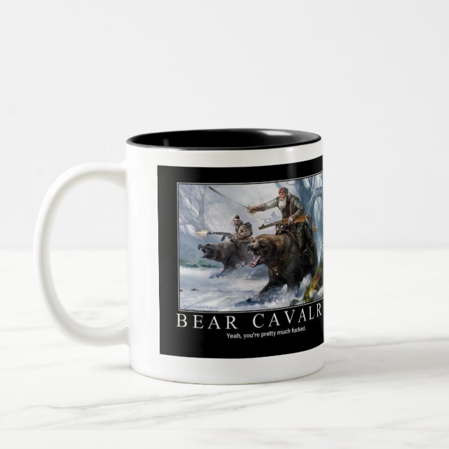 Bear Cavalry Two-Tone Coffee Mug (Left)