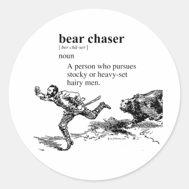 BEAR CHASER CLASSIC ROUND STICKER (Front)