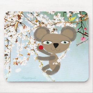 Bear cherry bird flower love you tender lomography mouse pad