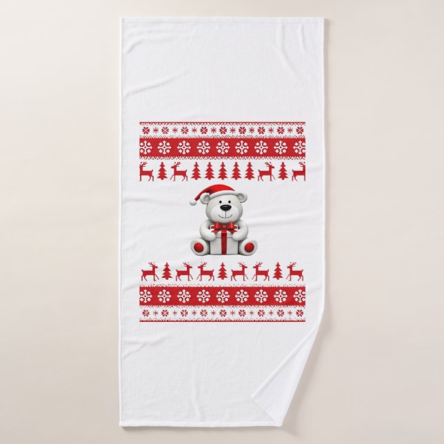 Bear Christmas Christmas (1) Bath Towel (Bath Towel)
