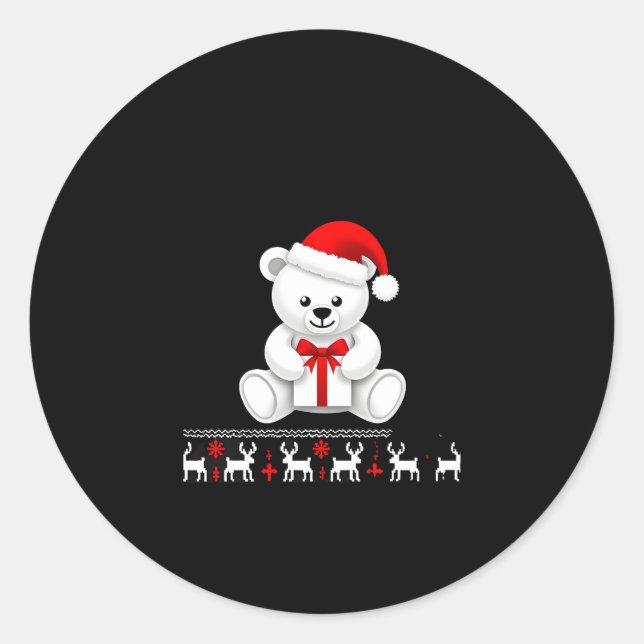 Bear Christmas Christmas (2) Classic Round Sticker (Front)