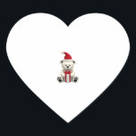 Bear Christmas Christmas (2) Heart Sticker<br><div class="desc">Bear Christmas Christmas (2)</div>