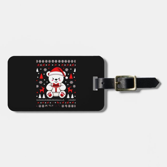 Bear Christmas Christmas (3) Luggage Tag (Front Horizontal)