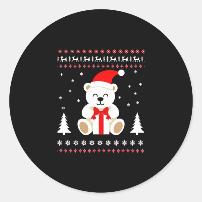 Bear Christmas Christmas (4) Classic Round Sticker (Front)