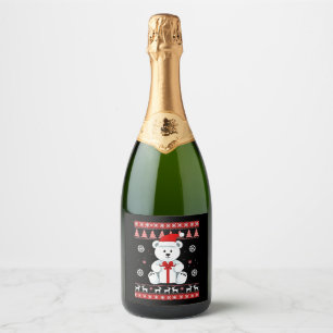 Bear Christmas Christmas (5) Sparkling Wine Label