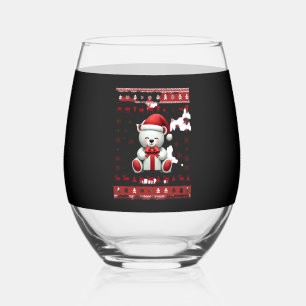 Bear Christmas Christmas (5) Stemless Wine Glass