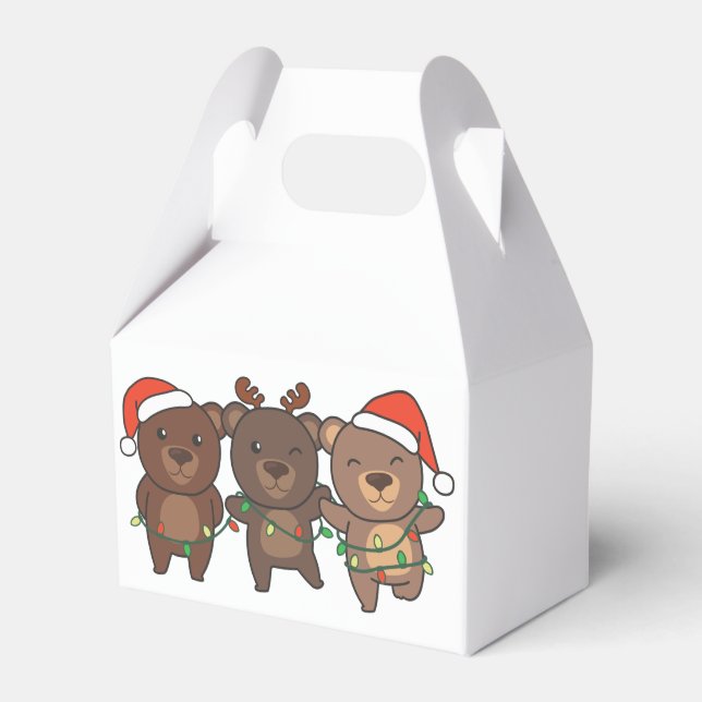 Bear Christmas Christmas Animals Cute Bears Favour Box (Front Side)